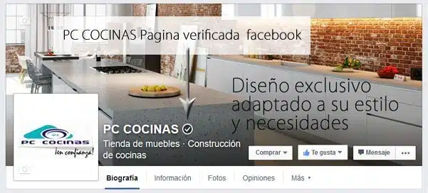 pc cocinas, pagina verificada facebook