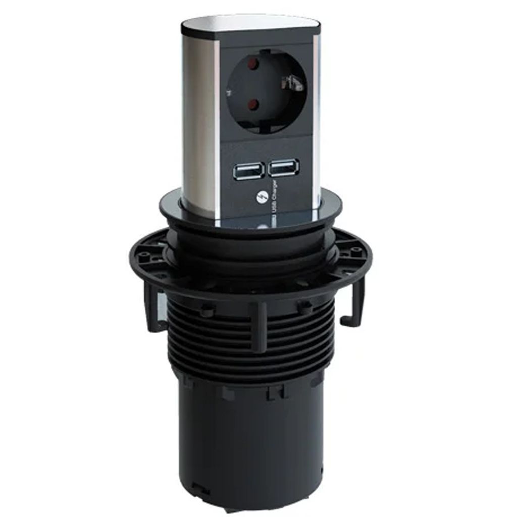 Enchufes automatic IL 611 USB en inox y negro - Imagen 3