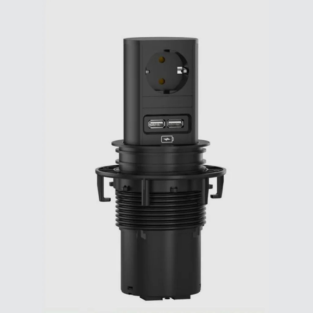 Enchufes automatic IL 611 USB en inox y negro - Imagen 2