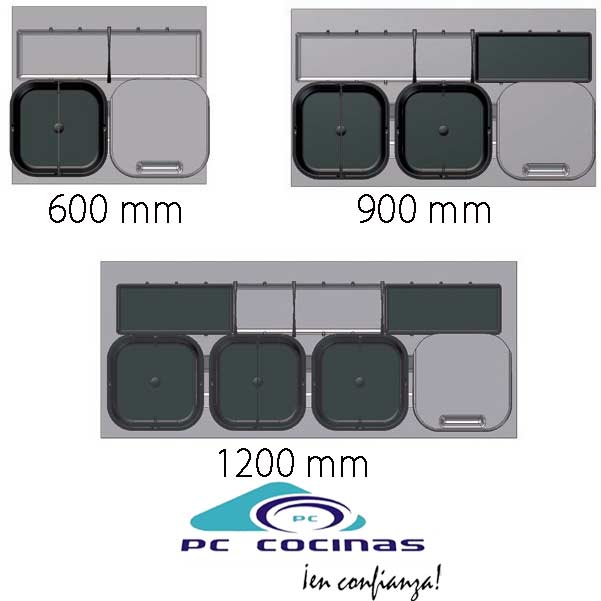 Kit de cubos de basura serie 3 600 mm - Imagen 4