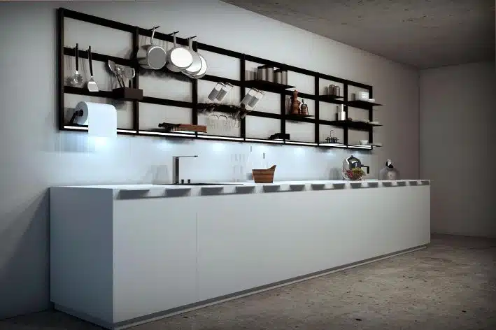 estanteria cocina con luz led