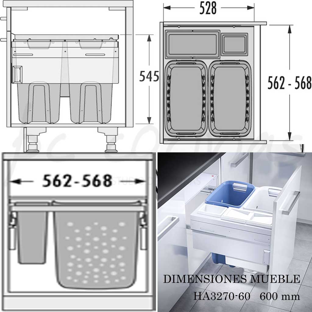 Laundry Carrier de Cucine Oggi Tolva para ropa sucia - Imagen 8