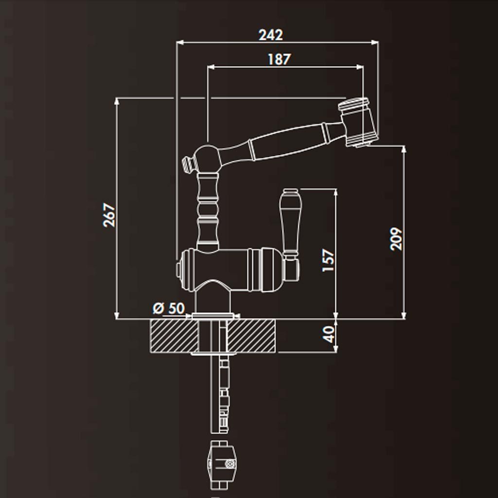Grifo Chambord Louise En Cromo y Old Bronze - Imagen 2