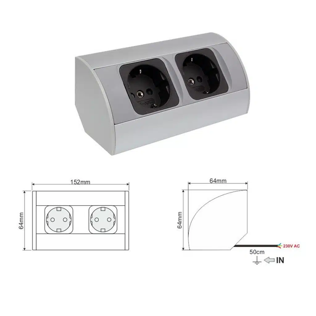 Enchufe para esquina Corner Box 2G - Imagen 4