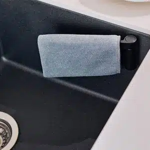 Porta bayeta recto negro en abs para fregaderos
