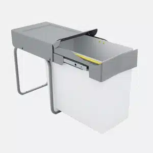 Cubo de basura libre instalación en gris y blanco