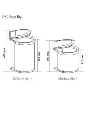 Cubo de basura MÜLLBOY BIG medidas
