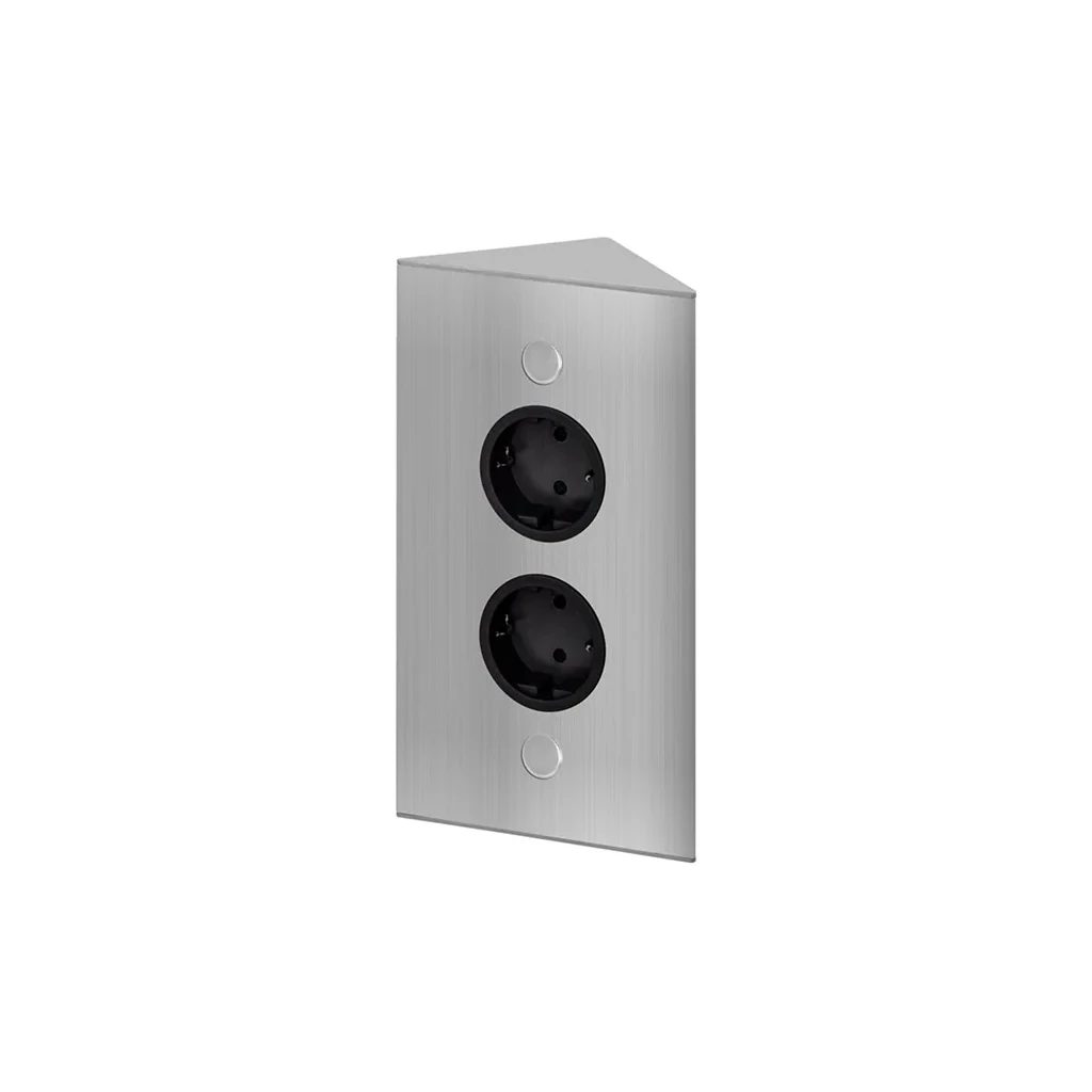 Enchufe de superficie con doble toma de corriente disponible en dos acabados - Imagen 2