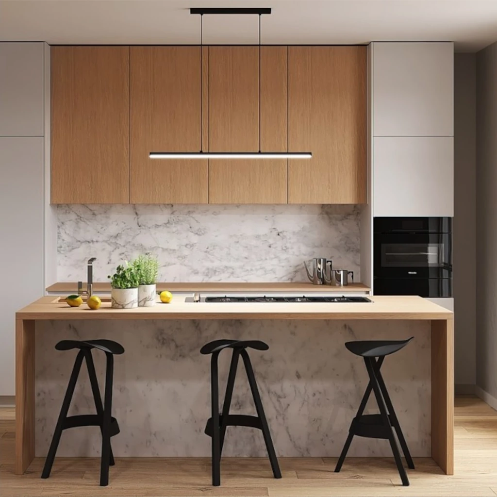 Lámpara LED de techo Minimalista Brooklyn, diseño lineal en negro