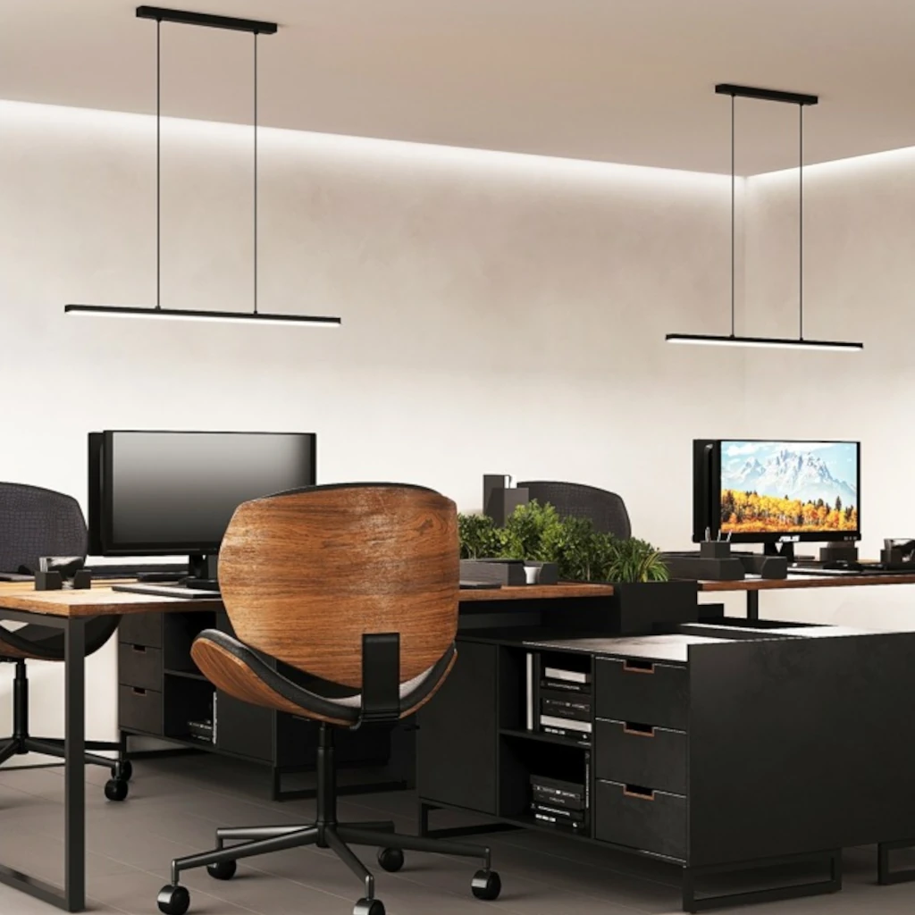 Lámpara LED de techo Minimalista Brooklyn, diseño lineal en negro - Imagen 3